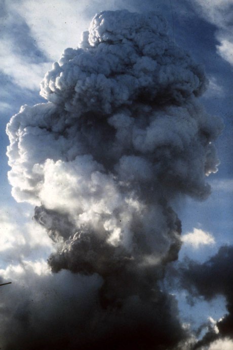 St Vincent eruption plume, April 1979. Photo - Steve Sparks.